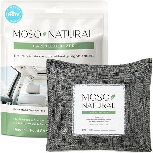 معطر هواء ومزيل الروائح الكريهة الطبيعي للسيارة من موسو | ممتص رائحة فحم الخيزران طويل الأمد | مزيل رائحة غير سامة للسيارات | حقيبة لتنقية الهواء بدون رائحة in Kuwait