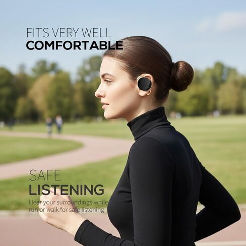 مفتوح أذن سماعات رأس Bluetooth مع Earhook فوق سماعات أذن سماعات الرأس اللاسلكية على سماعات الأذن على سماعات الأذن مع الميكروفون (Rose Gold Black) in Kuwait