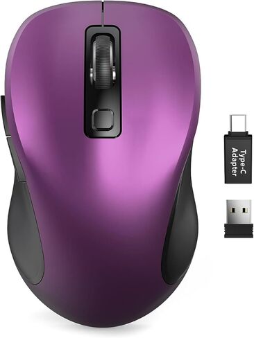 Trueque Wireless Mouse E702 2.4GHz Portable Computer Mouse with USB Receiver, Comfortable Silent Mice for Laptop, Chromebook, PC, Notebook, Desktop, Windows, Mac (Purple) in Kuwait