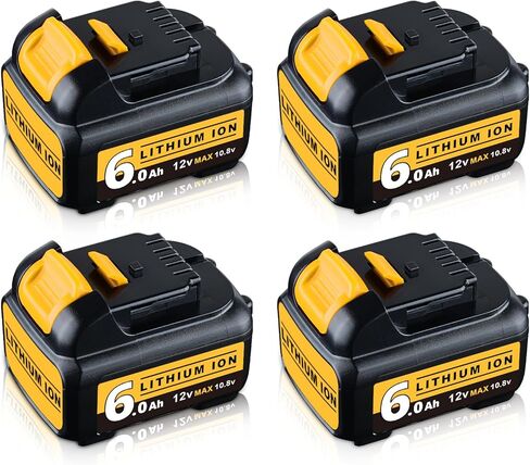 2 Pack 6000mah DCB120 استبدال DeWalt 12V Max Lithium Ion بطارية متوافقة مع Dewalt 12 Volt Max DCB124 DCB126 DCB127 DCB122 DCB125 والشاحن in Kuwait