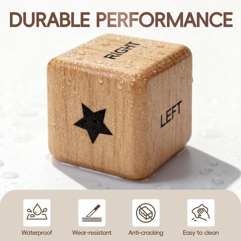 مجموعة ألعاب النرد المركزية اليسرى واليمنى 55 قطعة، تتضمن 6 نردات خشبية مقاس 1 بوصة و48 قطعة من الرقائق، مع حقيبة برباط، سهلة التخزين والحمل، مريحة للسفر in Kuwait