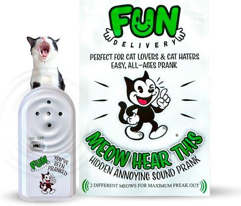 تسليم ممتع مواء اسمع هذا: جهاز مزحة صوت القط المخفي لمزاح الأصدقاء والعائلة - لعبة مزحة ممتعة للحفلات والمكاتب - مثالية للمخادعين in Kuwait