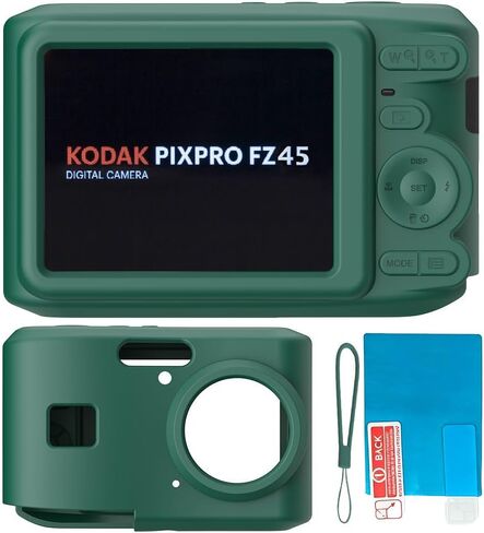 علبة السيليكون للكاميرا الرقمية Kodak Pixpro FZ45 مع واقي الشاشة والحبل لملحقات Kodak Pixpro FZ45- (روز رمادي) in Kuwait