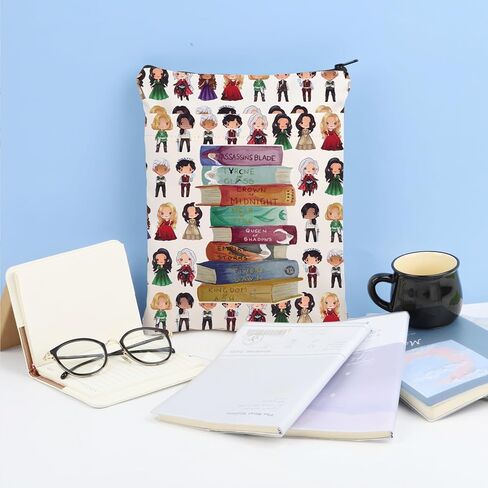 KEYCHIN Throne Glass Novel Series Book Sleeve Sarah J Bookish Gifts Midnight Crown Book Cover Protector for Bookish Bookworm (Throne Glass-BS) in Kuwait