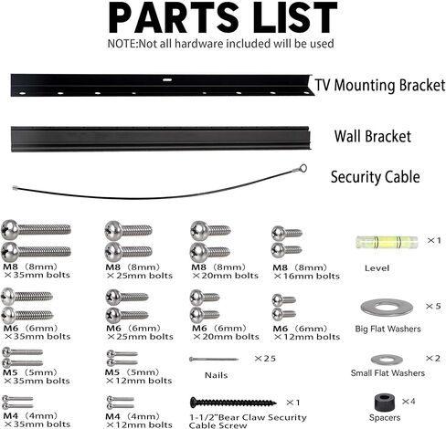 Auoace No Stud TV Wall Mount يناسب أجهزة تلفزيون 12-55 بوصة ، شماعات تلفزيون Drywall بدون حزمة ، لا يوجد ضرر ، غير حفر ، أجهزة تلفزيون شاشة مسطحة جافة جافة ، تصل إلى 99 رطلاً ، وتشمل مستويات الأجهزة الجديدة in Kuwait