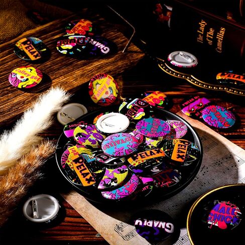48 قطعة من Jutom 80s Party Favors 80's Buttons Pins Badges 1980's Theme Accessories دبوس طية صدر السترة لحقائب الملابس وحقائب الظهر والقبعات الجينز 12 نمطًا in Saudi Arabia