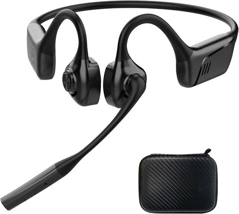 LK02 Open Ear Bluetooth سماعات ميكروفون ، وإلغاء الضوضاء سماعات الرأس اللاسلكية مع زر كتم الصوت ، يدعم APTX/APTX-LL/APTX-HD ، مصمم للاجتماع ، والمكتب المنزلي ، والقيادة (وليس التوصيل العظمي) in Kuwait