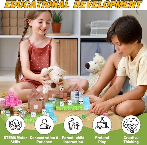 مكعبات مغناطيسية - 100 قطعة من ألعاب الأميرة المغناطيسية، مكعبات بناء مغناطيسية وحيد القرن، ألعاب التعليم الحسي STEM Montessori لهدايا عيد الميلاد للأولاد والبنات، للأطفال من سن 3 سنوات فما فوق in Kuwait