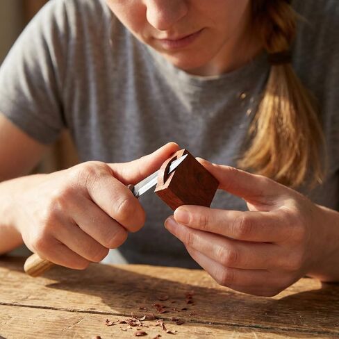 PAGOW 8 قطع من الفراغات الخشبية الدائرية، حلقات فارغة من الخشب مع 8 أنسجة خشبية طبيعية مختلفة، مواد حلقة خشبية لصنع خاتم المجوهرات الخشبية DIY الراتنج الخشبي، 3x3x1 سم in Kuwait