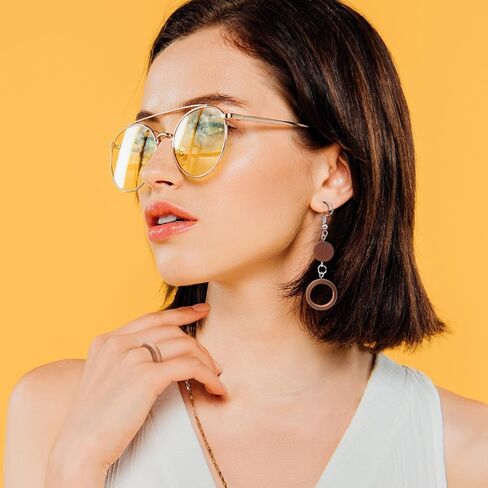 PAGOW 8 قطع من الفراغات الخشبية الدائرية، حلقات فارغة من الخشب مع 8 أنسجة خشبية طبيعية مختلفة، مواد حلقة خشبية لصنع خاتم المجوهرات الخشبية DIY الراتنج الخشبي، 3x3x1 سم in Kuwait