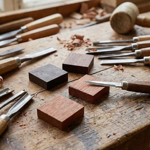 PAGOW 8 قطع من الفراغات الخشبية الدائرية، حلقات فارغة من الخشب مع 8 أنسجة خشبية طبيعية مختلفة، مواد حلقة خشبية لصنع خاتم المجوهرات الخشبية DIY الراتنج الخشبي، 3x3x1 سم in Kuwait