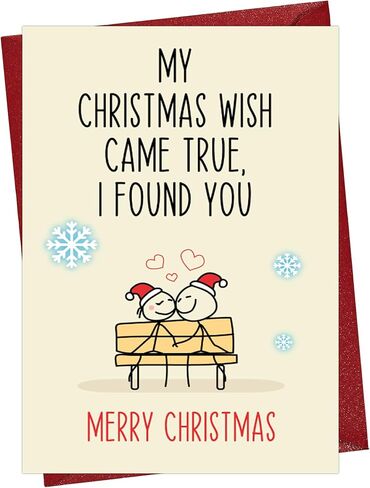 Cheerin Christmas Card with Envelope - Funny Romantic Xmas Card - Love Christmas Card for Boyfriend, Girlfriend, Husband, Wife in Kuwait