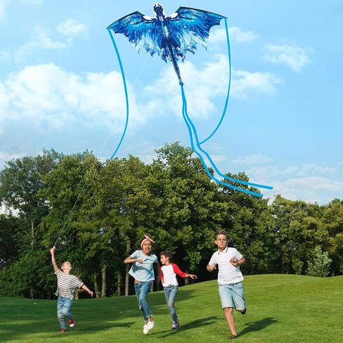 طائرات ورقية كبيرة من الأخطبوط - طائرات ورقية للشاطئ للبالغين والأطفال في الحديقة والأنشطة الخارجية، طائرة ورقية سهلة الطيران (أحمر) in Kuwait