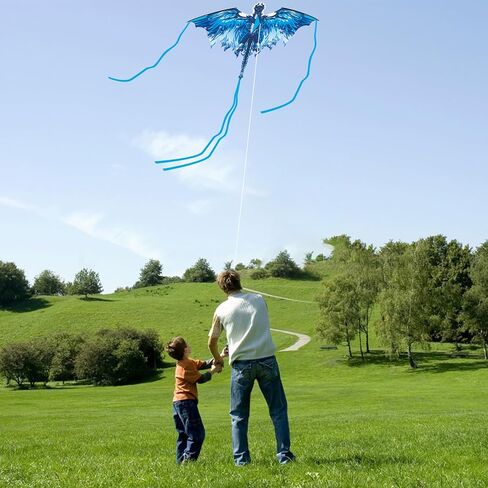 طائرات ورقية كبيرة من الأخطبوط - طائرات ورقية للشاطئ للبالغين والأطفال في الحديقة والأنشطة الخارجية، طائرة ورقية سهلة الطيران (أحمر) in Kuwait