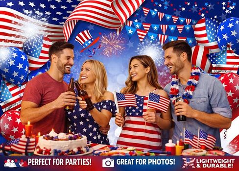 LTLYH 7x5ft Patriotic Backdrop for Photography American Flag and Balloon Veterans Day Background 4th of July Patriotic Party Decoration Photo Studio Booth Banner 300 in Saudi Arabia