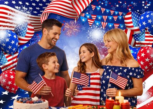 LTLYH 7x5ft Patriotic Backdrop for Photography American Flag and Balloon Veterans Day Background 4th of July Patriotic Party Decoration Photo Studio Booth Banner 300 in Saudi Arabia