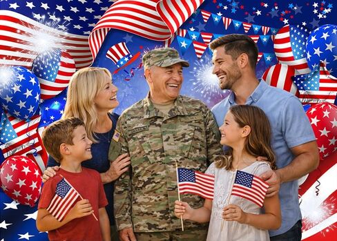 LTLYH 7x5ft Patriotic Backdrop for Photography American Flag and Balloon Veterans Day Background 4th of July Patriotic Party Decoration Photo Studio Booth Banner 300 in Saudi Arabia