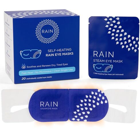 Rain Self Heating Steam Eye Mask for Dry Eyes - Warming Eye Compress with Moist Heat Therapy - Disposable Hot Compress Relief for Stye Treatment, Eye Fatigue & Dry Eye Relief (20 Masks) in Kuwait