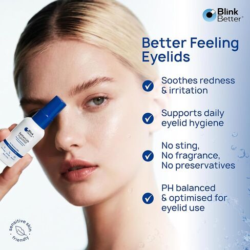 BetterLids Boosted Hypochlorous Acid Eyelid Spray – Gentle Non-Sting Eyelid Cleanser Mist with Ectoin & Trehalose for Blepharitis, Dry and Itchy Lids – Daily Lid Hygiene Eye Spray, 50 ml in Kuwait