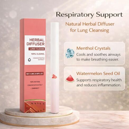Mullein Herbal Diffuser Pen - Fruit Flavor Smokeless Inhaler for Quitting Smoking, 2 Flavors (Watermelon & Strawberry), Flavored Air Freshener for Lung Cleansing, 2 Sticks in Kuwait