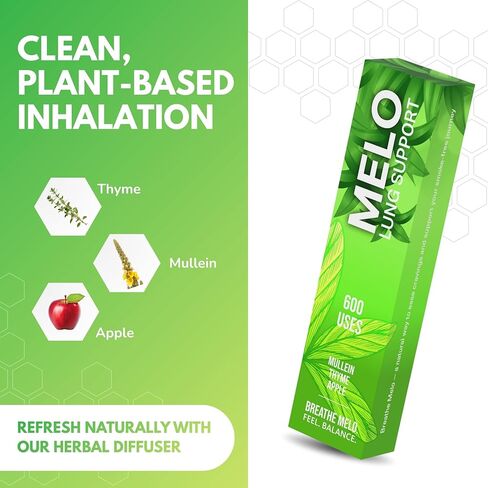 Nicotine Free Vapors Pens - Lung Detox & Cleanser Support with 600 Uses, Natural Apple, Thyme & Mullein Herbal Pen, Quit Smoking Inhaler Stick - All Natural, Healthy Inhaler in Kuwait