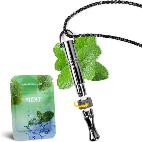Quit Smoking Necklace with Fidget Ring & Mint Pods – BreathHalo Stop Smoking Aid Device for Stress, Anxiety & Mindful Breathing, Wearable Breathing Necklace for Fidget Relief & Smoking Cessation in Kuwait