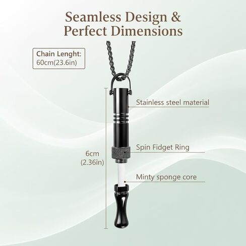 Quit Smoking Necklace with Fidget Ring & Mint Pods – BreathHalo Stop Smoking Aid Device for Stress, Anxiety & Mindful Breathing, Wearable Breathing Necklace for Fidget Relief & Smoking Cessation in Kuwait