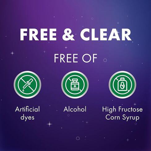 ZzzQuil Liquid Sleep Aid, Diphenhydramine 50mg HCI, Free & Clear, Free of Alcohol and Artificial Dyes, Nighttime Sleep Aid Liquid, Non-Habit Forming, Strawberry Flavored, 2 Pack, 24 FL OZ in Kuwait