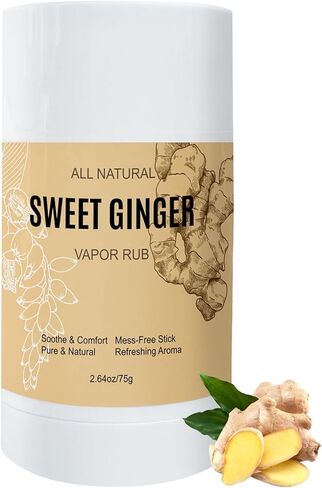 Sweet Ginger Vapor Rub Stick – All-Natural Herbal Balm with Ginger & Peppermint, Plant-Based Formula, Easy-to-Use Stick Design (1) in Kuwait