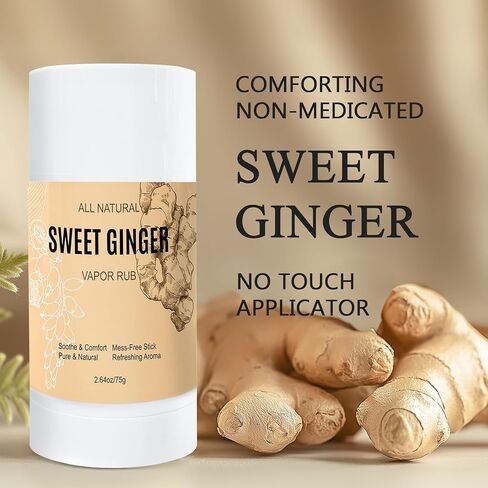 Sweet Ginger Vapor Rub Stick – All-Natural Herbal Balm with Ginger & Peppermint, Plant-Based Formula, Easy-to-Use Stick Design (1) in Kuwait