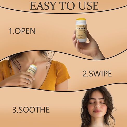 Sweet Ginger Vapor Rub Stick – All-Natural Herbal Balm with Ginger & Peppermint, Plant-Based Formula, Easy-to-Use Stick Design (1) in Kuwait