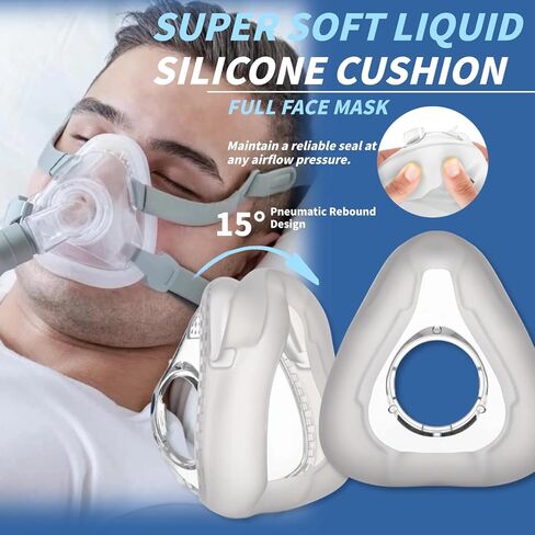 Full Face CPAP Mask, Full Cover Replacement Kit, Comfort Series Nasal CPAP MASK, Cpap Masks Includes Headgear, Cushion, Frame and Elbow(L) in Kuwait