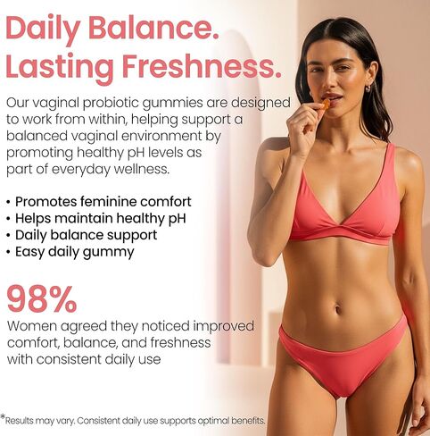 علكات البروبيوتيك المهبلية | توازن الحموضة للنساء | البريبايوتكس والبروبيوتيك للنساء | علكات الأناناس للنساء لتوازن درجة الحموضة والصحة المهبلية | التحكم في رائحة المهبل 60 علكة in Kuwait