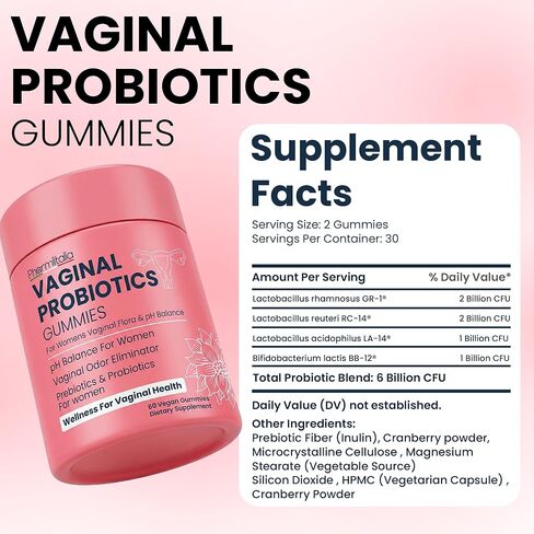 علكات البروبيوتيك المهبلية | توازن الحموضة للنساء | البريبايوتكس والبروبيوتيك للنساء | علكات الأناناس للنساء لتوازن درجة الحموضة والصحة المهبلية | التحكم في رائحة المهبل 60 علكة in Kuwait