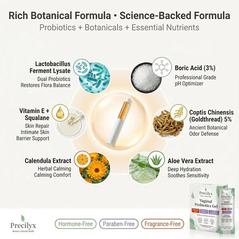 Vaginal Probiotics Intimate Care Gel for Women with Boric Acid Odor Control,Itch Relief & pH Balance Hormone-Free | BV & Yeast Infection Care | Dryness Moisturizer,7 Pre-Filled Applicators in Saudi Arabia
