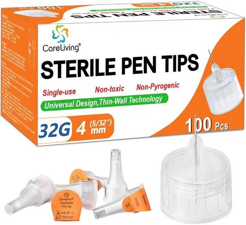 Pen Tips 32G x 4mm, Universal Fit, 100/bx, Sterile, Comfortable in Kuwait