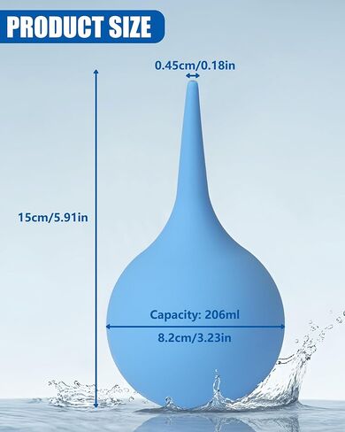 Ear Bulb Syringe, Large Volume Ear Wax Removal Tool & Nasal Aspirator, Reusable Gentle Squeeze Bulb for Ear Irrigation and Nasal Cleaning, Soft Latex-Free Bulb (206ml) in Saudi Arabia