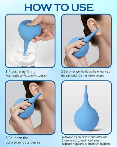 Ear Bulb Syringe, Large Volume Ear Wax Removal Tool & Nasal Aspirator, Reusable Gentle Squeeze Bulb for Ear Irrigation and Nasal Cleaning, Soft Latex-Free Bulb (206ml) in Saudi Arabia