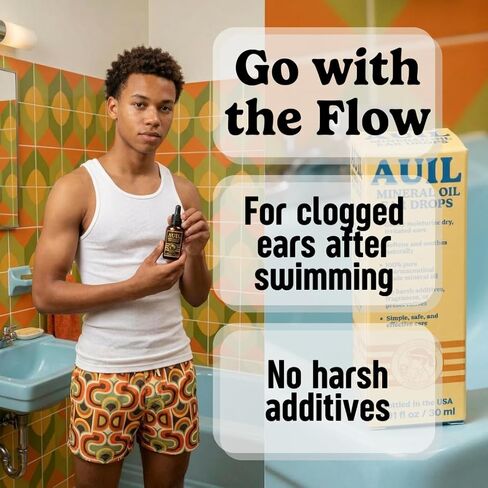 Auil - Mineral Oil Ear Drops - Pharmaceutical Grade, Natural Ear Care for Dry Irritated Ears, Ear Wax, Itchy Ears, and Swimming - No Harsh Additives - Doctor Curated and Bottled in USA in Kuwait