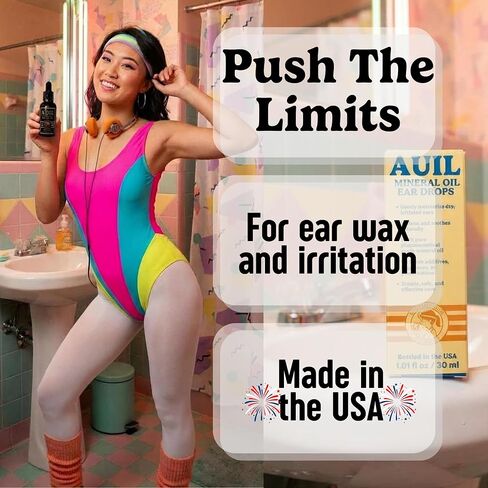 Auil - Mineral Oil Ear Drops - Pharmaceutical Grade, Natural Ear Care for Dry Irritated Ears, Ear Wax, Itchy Ears, and Swimming - No Harsh Additives - Doctor Curated and Bottled in USA in Kuwait