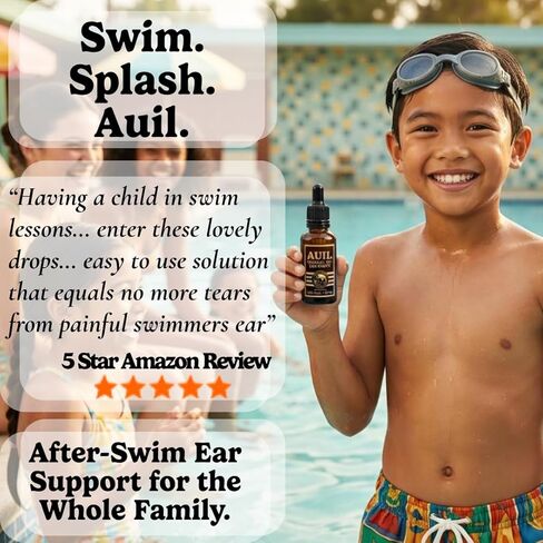 Auil - Mineral Oil Ear Drops - Pharmaceutical Grade, Natural Ear Care for Dry Irritated Ears, Ear Wax, Itchy Ears, and Swimming - No Harsh Additives - Doctor Curated and Bottled in USA in Kuwait
