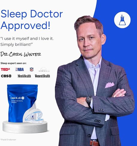 QuietLab Pro Anti-Snoring Mouthpiece - Adjustable Snoring Mouth Guard, Orthodontist Designed, No Boiling Required - BPA-Free Medical Grade - Designed for Nighttime Snoring Control in Kuwait