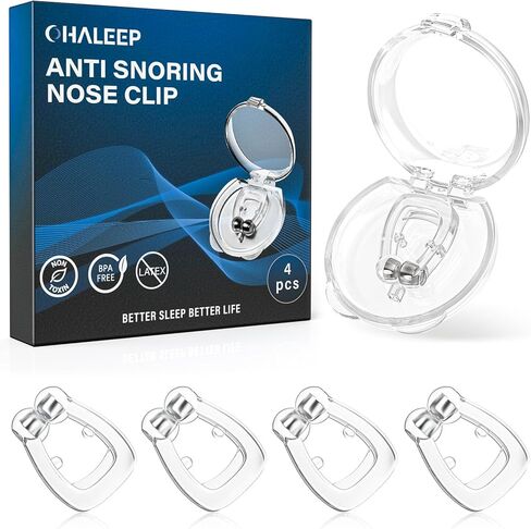 Anti Snoring Devices, Snore Stopper with Adjustable Magnet, Silicone Nose Clip Stop Snoring, Effective to Relieve Snoring, Snoring Solution for Comfortable and Quieter Sleep, Clear, M in Kuwait