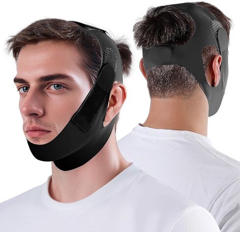 NOIKO Anti Snoring Chin Strap Adjustable, High Elasticity Traceless Chin Strap for Sleeping, Effective Anti Snoring Device, Snore Stopper Breathable and Durable for Adult in Kuwait