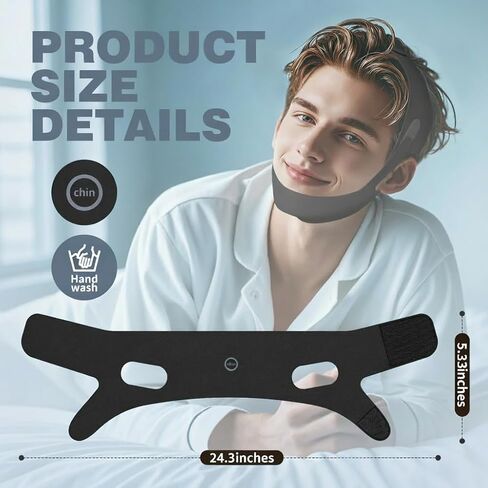 NOIKO Anti Snoring Chin Strap Adjustable, High Elasticity Traceless Chin Strap for Sleeping, Effective Anti Snoring Device, Snore Stopper Breathable and Durable for Adult in Kuwait