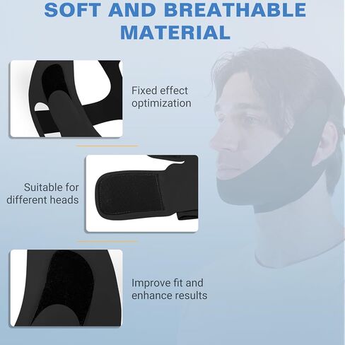 NOIKO Anti Snoring Chin Strap Adjustable, High Elasticity Traceless Chin Strap for Sleeping, Effective Anti Snoring Device, Snore Stopper Breathable and Durable for Adult in Kuwait