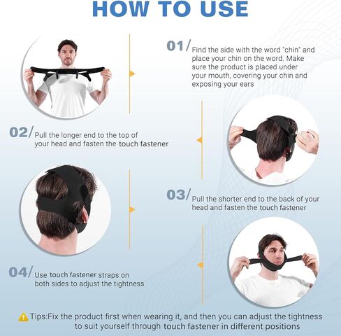 NOIKO Anti Snoring Chin Strap Adjustable, High Elasticity Traceless Chin Strap for Sleeping, Effective Anti Snoring Device, Snore Stopper Breathable and Durable for Adult in Kuwait