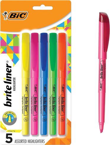 BIC Brite Liner Highlighter, Chisel Tip, 30 Count (BLP51W-AST) in Saudi Arabia