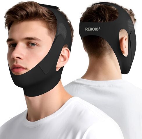 Chin Strap for Sleeping with 4-Side Adjustment, Anti Snoring Chin Strap Elasticity for Adults, Anti Snoring Devices Breathable and Durable, Snore Stopper for CPAP Users, Gray, M in Kuwait