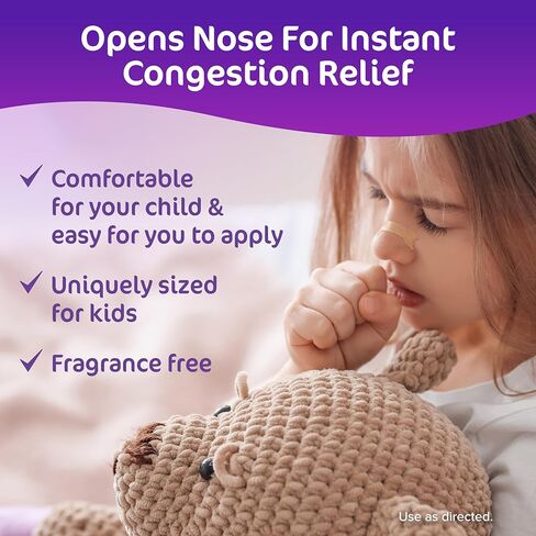 Children’s Dimetapp Stuffy Nose Strips for Kids, Drug-Free, Instant Nasal Congestion Relief to Help Kids Breathe Better Day or Night, 12 Strips in Kuwait